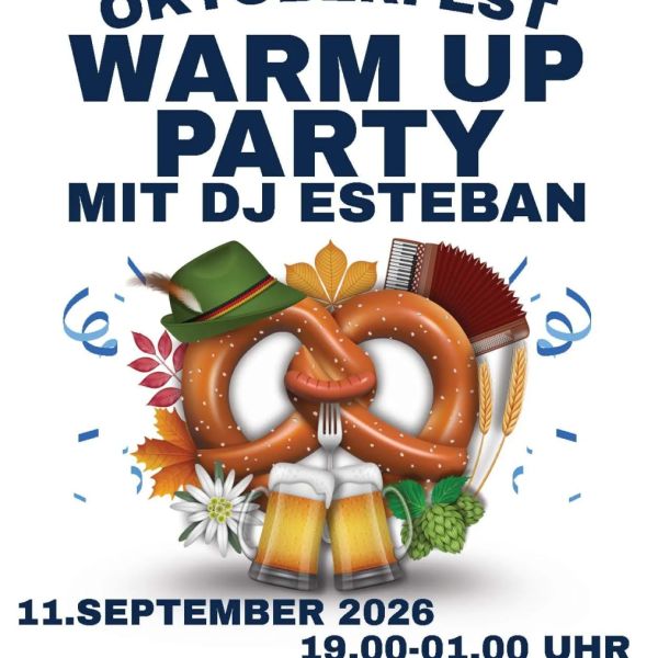 🍻 O'zapft is – oder zumindest fast! 🎉 Starten Sie mit uns in die Oktoberfest-Saison und feiern Sie an unserer Oktoberfest Warm-up Party im Hotel Egerkingen! 📅 Freitag, 11. September 2026 🕖 19:00 – 01:00 Uhr 🎧 Live mit DJ Esteban – beste Stimmung und mitreissende Musik den ganzen Abend. Freuen Sie sich auf einen geselligen Abend mit Oktoberfest-Atmosphäre, feinen Oktoberfest-Snacks von unserer speziellen Karte und guter Unterhaltung. 🍺 Reservieren Sie jetzt Ihren Tisch und verbringen Sie einen unvergesslichen Abend mit Freunden, Familie oder Kollegen. Die Plätze sind begrenzt – sichern Sie sich Ihre Reservation rechtzeitig! Wir freuen uns darauf, Sie an unserer Oktoberfest Warm-up Party begrüssen zu dürfen
📍 Hotel Egerkingen AG Oltnerstrasse 22 4622 Egerkingen 📞 062 387 75 75 📧 info@hotelegerkingen.ch